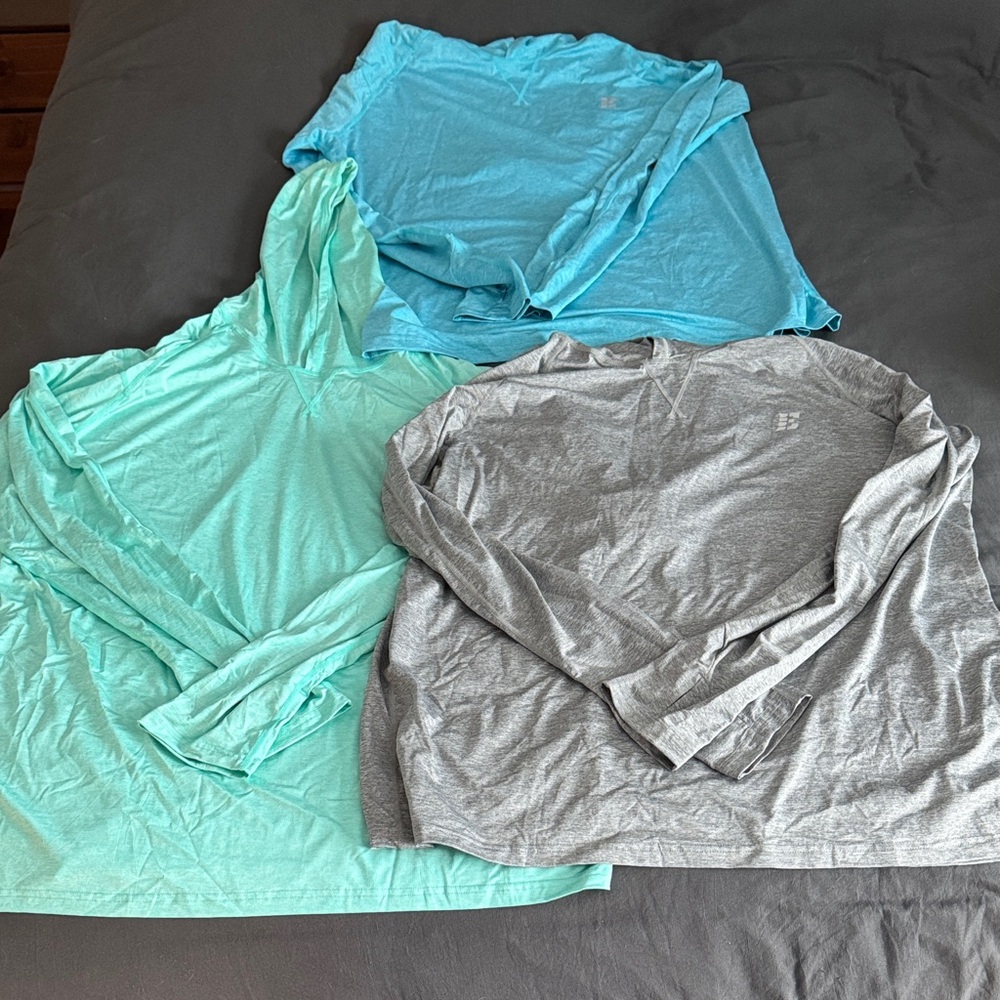 Bundle Long Sleeve Swim Shirts - Blue, Teal, and Gray. Never worn spf 50